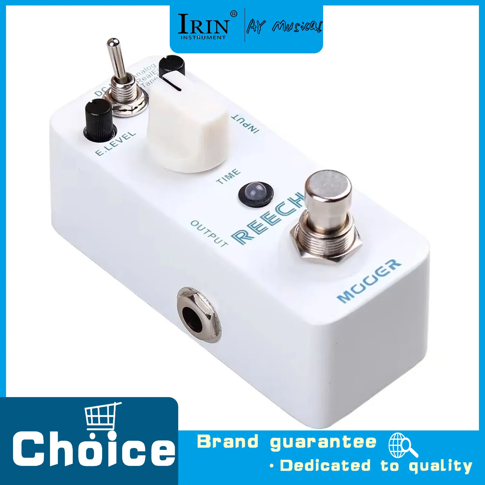 Pedal de Efectos para Guitarra MOOER Reecho, Delay Digital, True Bypass, 3 Modos de Delay (Analógico/Echo Real/Echo de Cinta), Accesorio para Guitarra