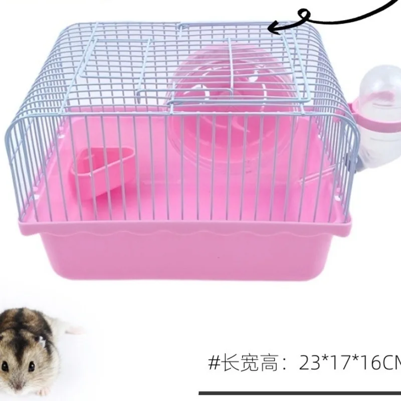 

Прозрачная двухэтажная клетка для хомяка, большое пространство, среда обитания мелких животных для мышей, песчанок, морских свинок, легко чистится и долговечная
