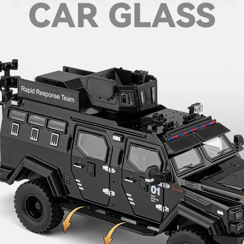 1:24 Saber Tooth Tiger Armored Car Street Car Edition Alloy Car Model Ornament Diecast Alloy Car Model Collectible Toy Gift