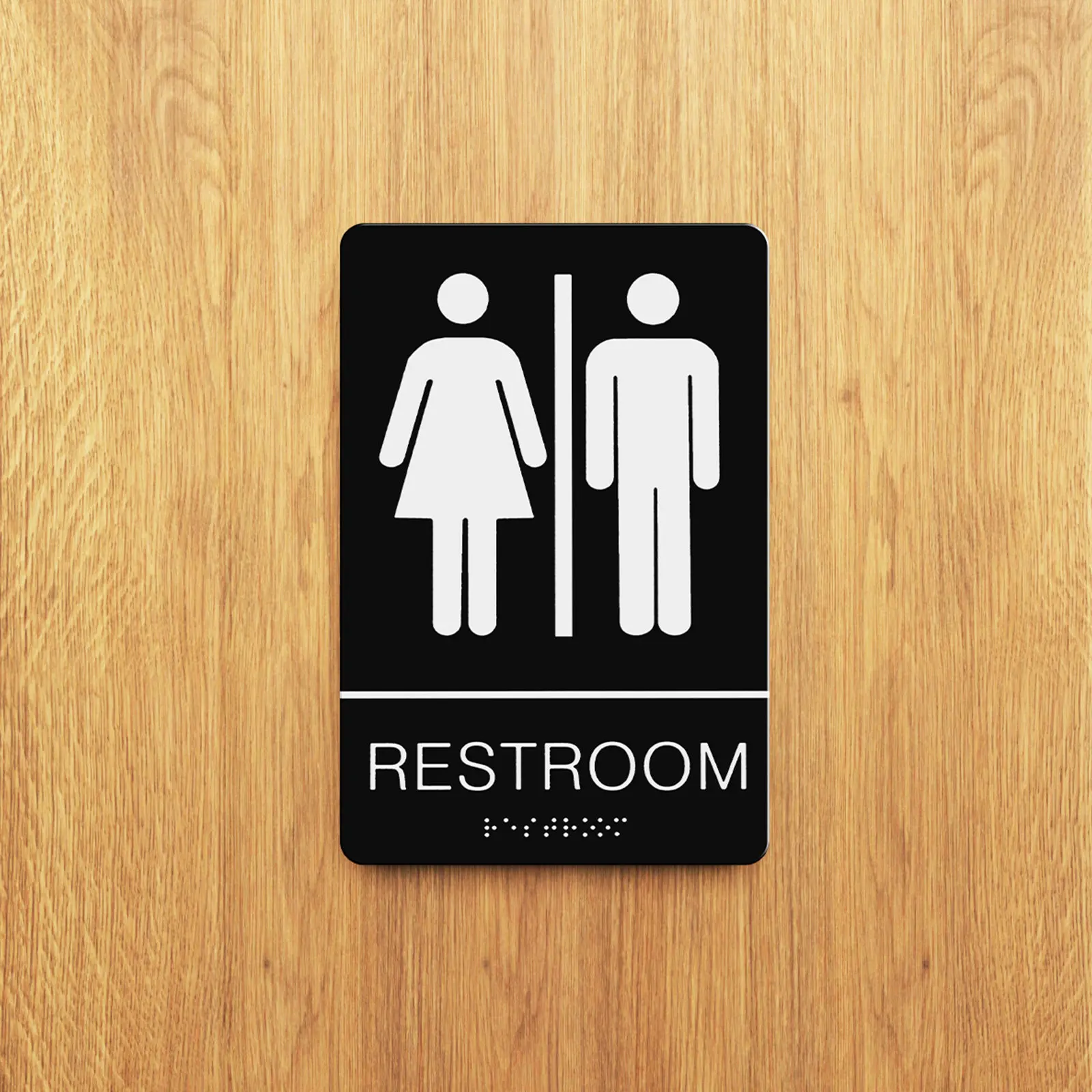Home Bathroom Toilet - Unisex Braille-toiletbord, zelfklevend acryl, genderneutraal toiletsticker,