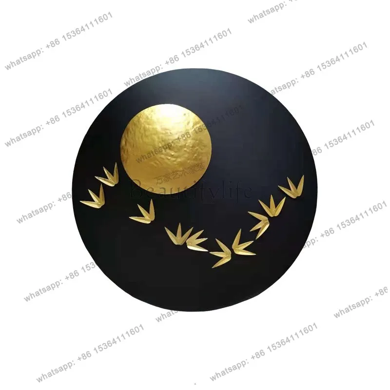 

Simple sofa background wall decoration metal pendant bedroom bedside wall decoration