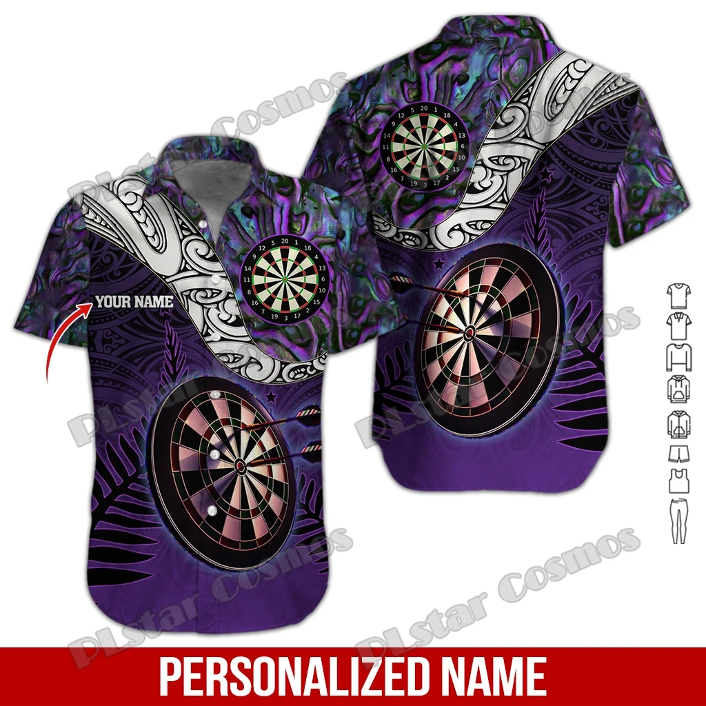 Custom Name Tattoo Maori Darts 3D Printed Men\'s Hawaiian Shirt Summer Beach Short sleeve shirt Unisex Casual Tee shirts SH04