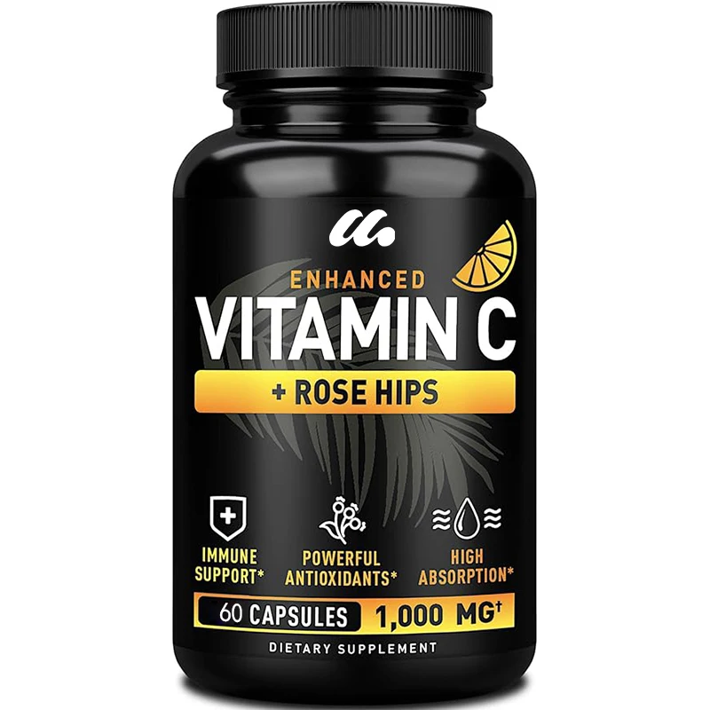 

Vitamin C,containing rose fruit,pure vitamin C capsules-ascorbic acid+rose fruit-vitamin C - adult immune vitamin -60 capsules