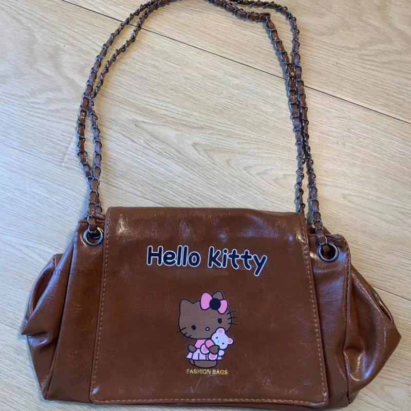 Hello Kitty Women Niche อเนกประสงค์ความจุขนาดใหญ่กระเป๋าสะพายไหล่เดียวเทรนด์แฟชั่นกระเป๋าสะพายข้าง Millennium Spicy Girl Tote Bag