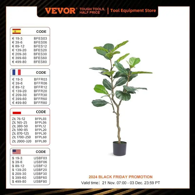 VEVOR Artificial Olive Tree 4/5/6 FT Tall Faux Plant Secure PE Material & Anti-Tip Tilt Protection Low-Maintenance Tree for Home