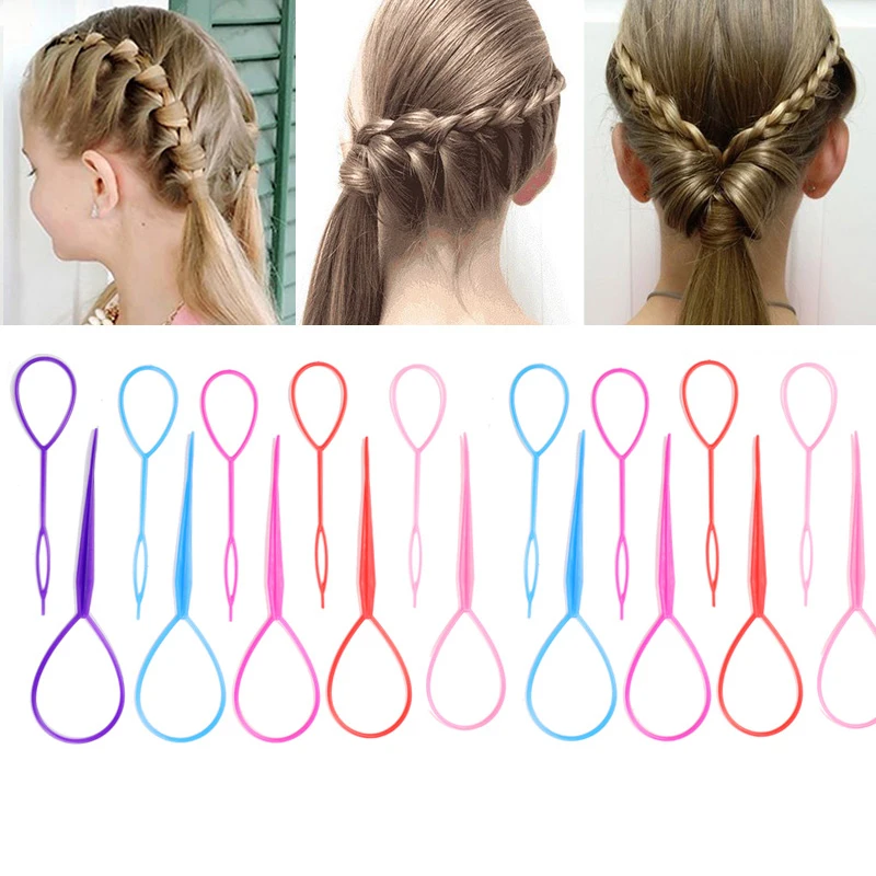 

1Set Small Plastic Hair Loop Styling Tool Magic Tail Hair Braids Ponytail Styling Clip for Women Hairstyle Maker