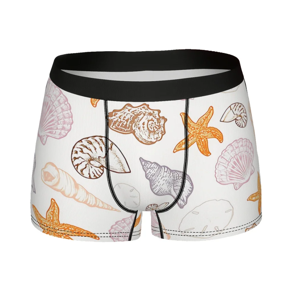 Seashell Print Underpants Cotton Panties Man Underwear Print Shorts Boxer Briefs