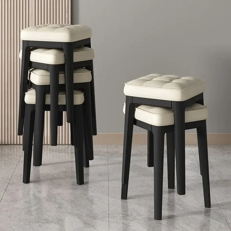 

Thickened, Plastic, Stool, Household, Soft Bag Stool, Light Luxury, High-end, Dining Stool, Living Room, Stackable