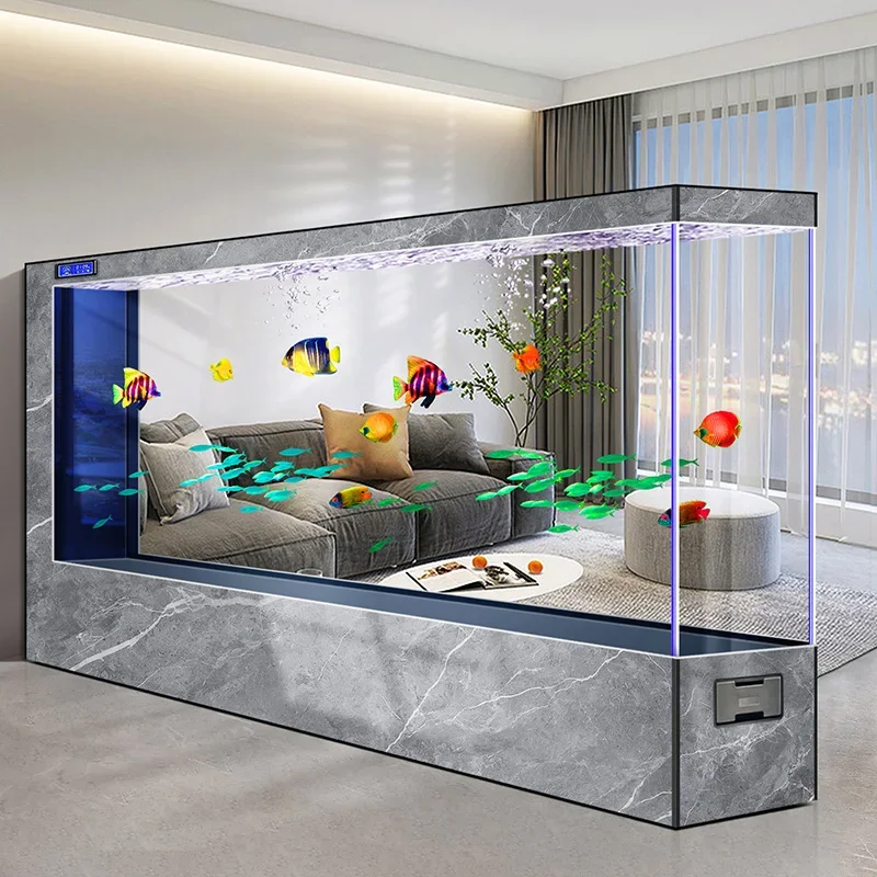 Modern Living Room Fish Tanks Nordic Luxury Design Ecological Box Aquarium Office Decoration Pet Products Bassin À Poissons FYFT