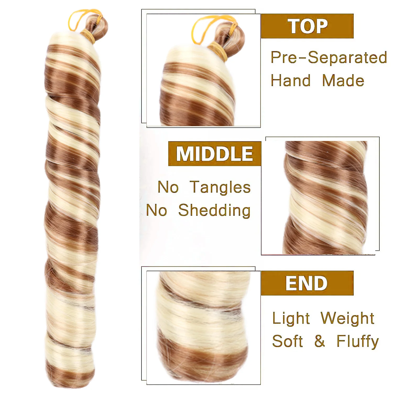 Французские вьющиеся волосы для плетения коробочных косичек, 8 упаковок, 22 дюйма, 100 г/упак., свободные волнистые плетения волос, коричневые, омбре, вязаные крючком, испанские вьющиеся