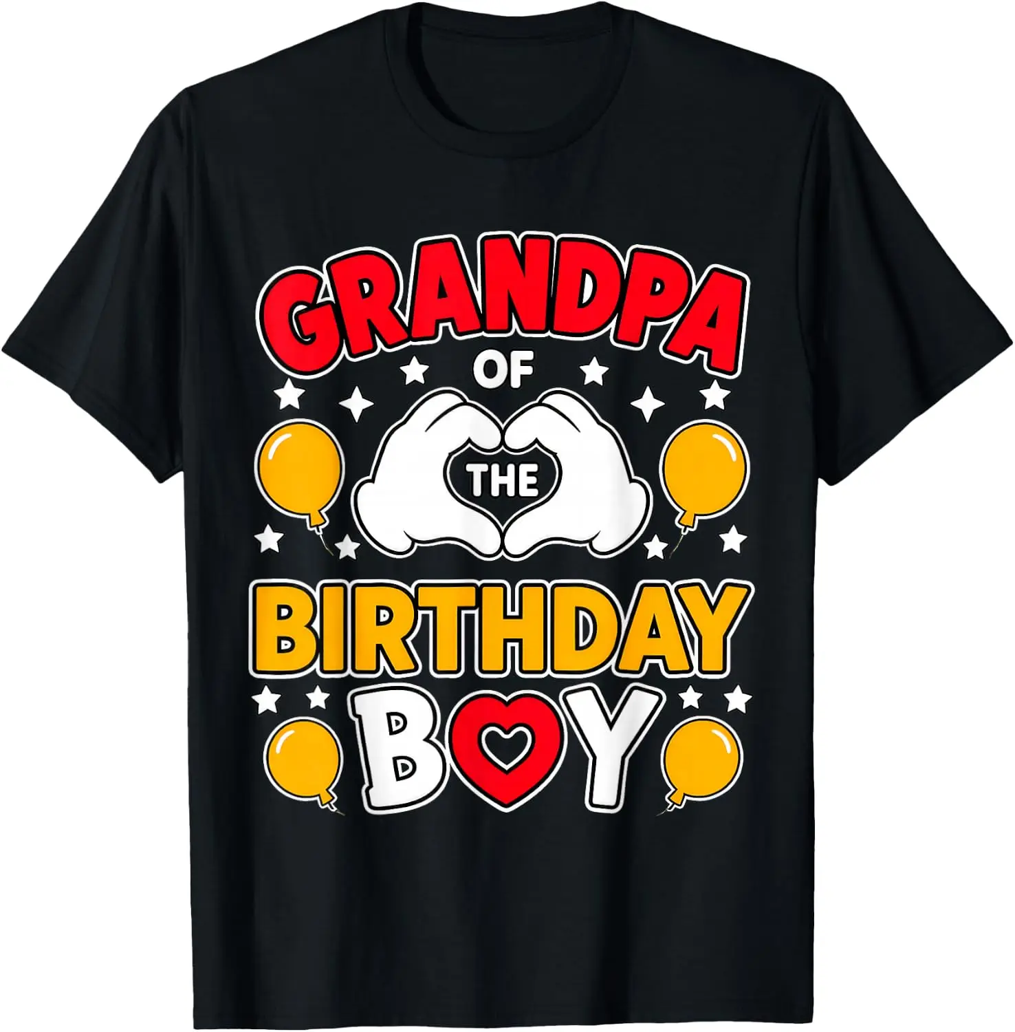 Grandpa Of The Birthday Boy Family Party Decor Grandson T-Shirt Cute Halloween Pumpkin Short-Sleeve Tee: Fun, Breathable, Pure Cotton, Stylish—Perfect for Sports, Lounging, or Casual Wear.