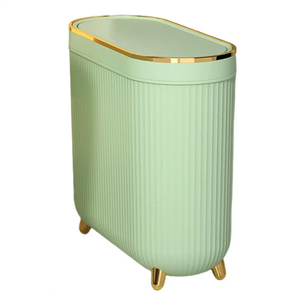 Water-resistant Bin Trash Bin Capacity Bathroom Trash with Lid Dustproof Rectangular Design Small Plastic Garbage for Narrow