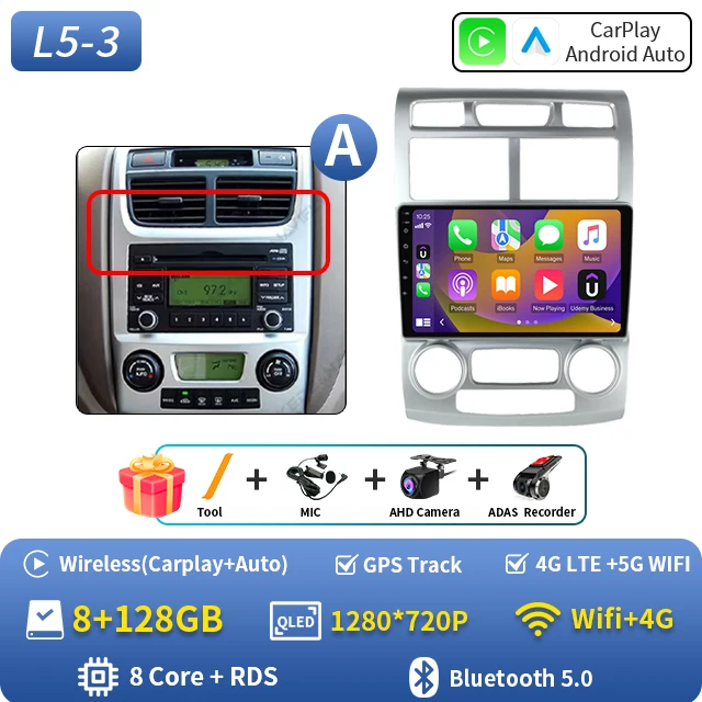 Android 16 autoradio voor Kia Sportage 2 2004 2005 2006 2007-2010 Auto Carplay GPS Multimedia Speler Stereo Navigatie Head Unit