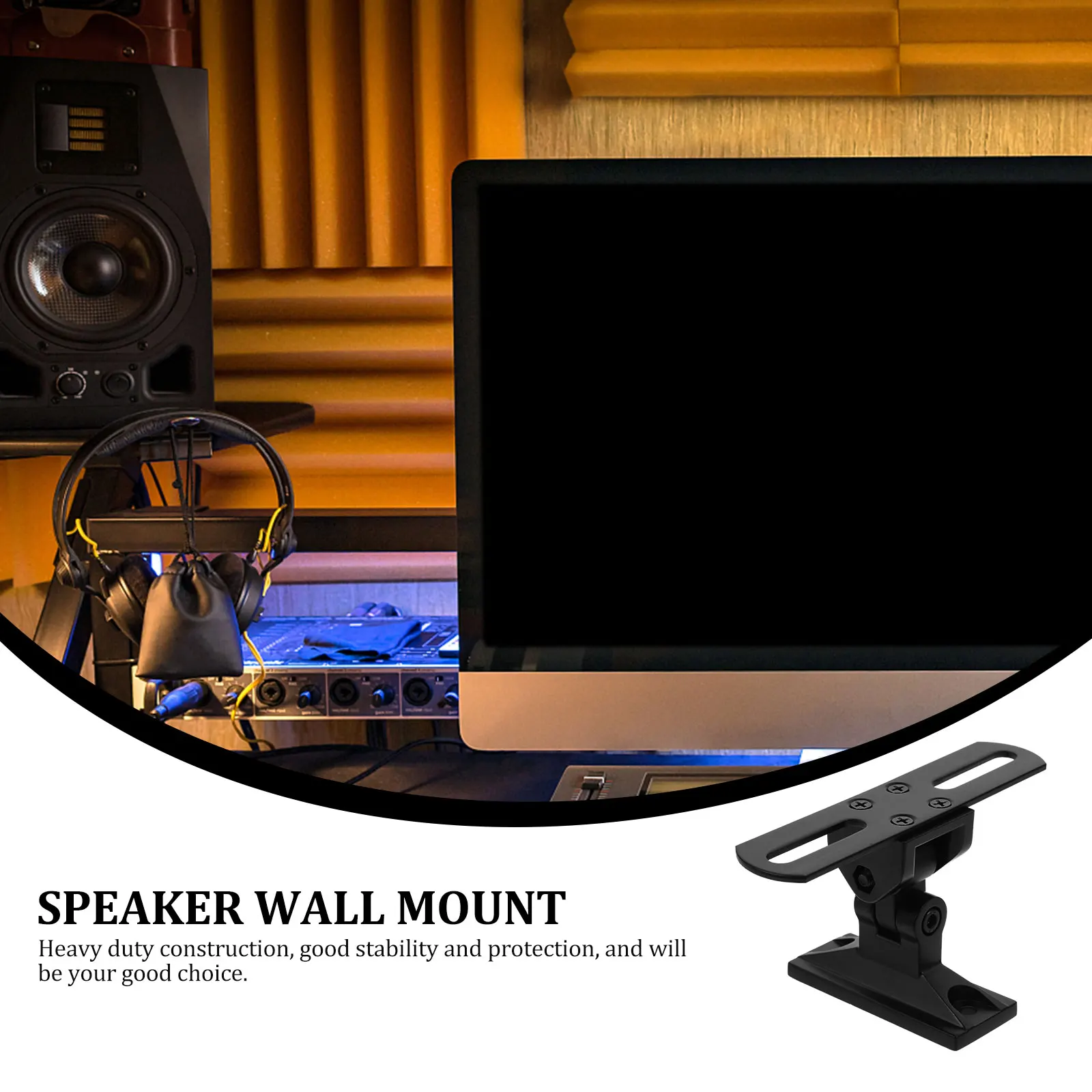 

Speaker Wall Mount Bracket Zinc Alloy Adjustable Holder for Home Living Room Bookshelf Speaker Mounting Stand Monitor Stand