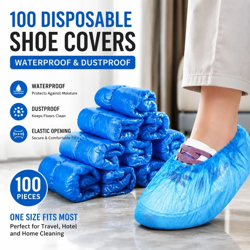 Disposable Waterproof Overshoes Thickened Tall Boot Covers Rainy Day Farm Breeding Outdoor Drifting Plastic Foot Protector