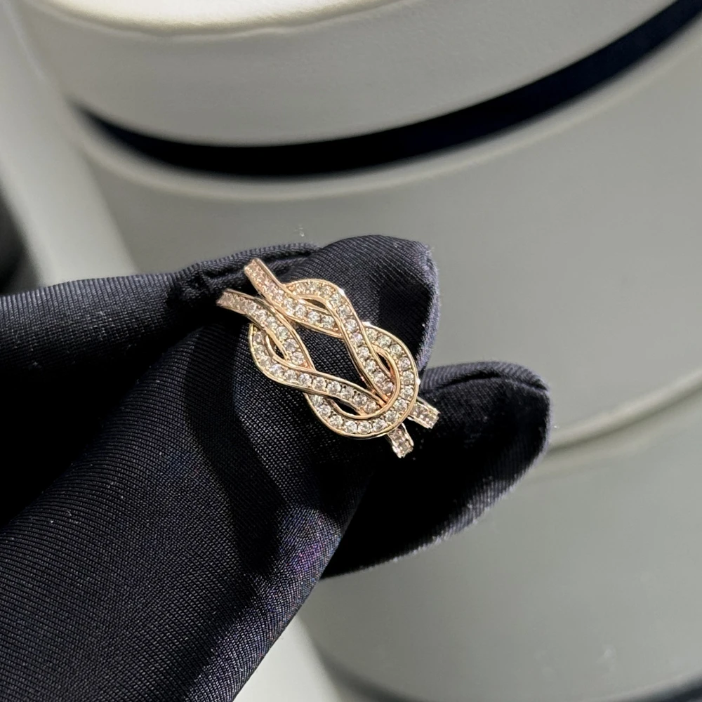 European Luxury Jewelry CHANCE INFINIE Ring - Silver 925 Fashion Couple Ring Set with Diamond Horseshoe Shape - For Party Wear