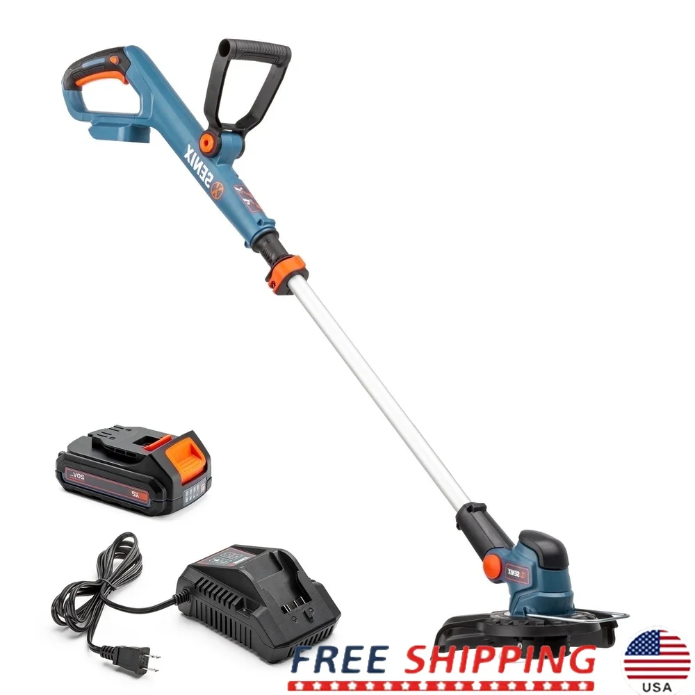 

20V Cordless Weed Eater Grass Trimmer Adjustable Telescoping Shaft Automatic Line Feed 10 Inch Cutting Width Battery Charger