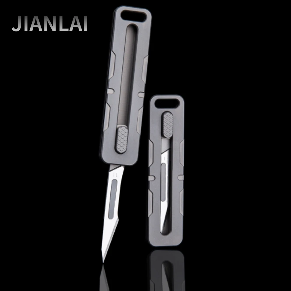 New Utility Knife Titanium Surgical Blade Portable Scalpel Carving Tool Knife Multi-Function Pocket Knife10pcs 11 surgical blade