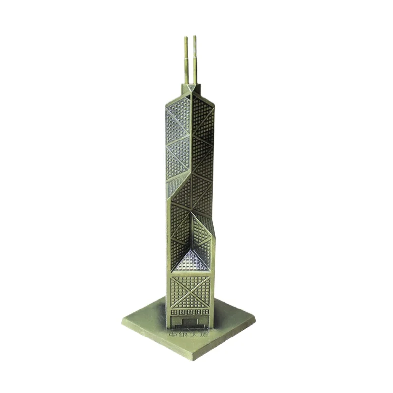 

Bank of China Tower Hong Kong Office Desktop Ornaments Metal Crafts Travel Souvenirs Figurines Home Decoration House Model Gift