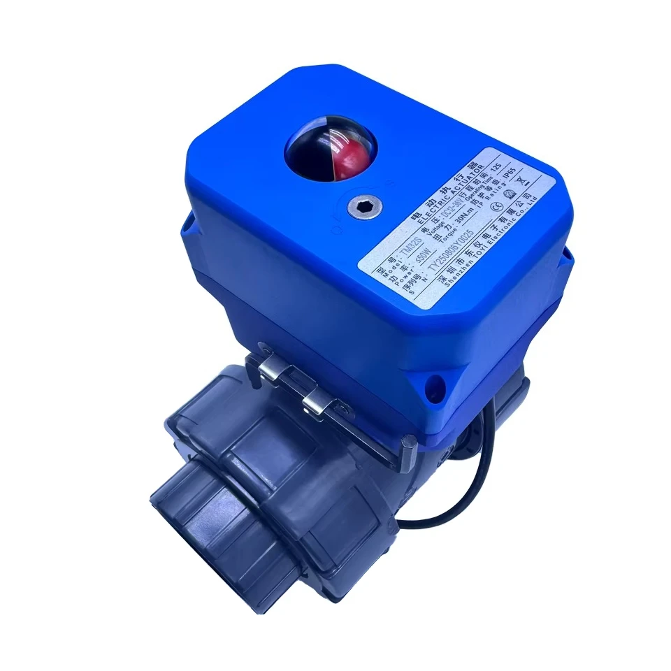 

UPVC Electric Actuator Ball Valve for Water 12V 24V,2-Way Plastic Valve, Hot Sale with Discount