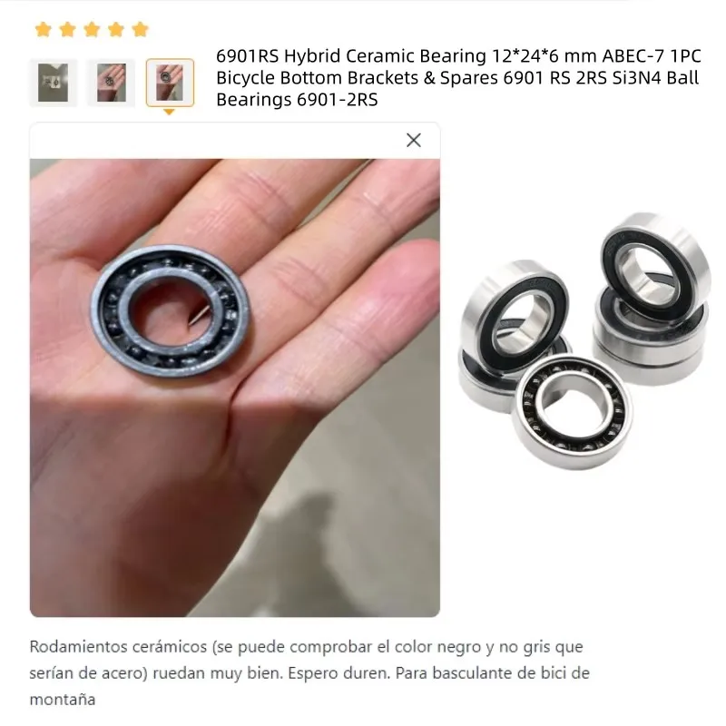 1 Stück 6805RSCB 25 x 37 x 7 mm Hybrid-Keramiklager ABEC-9 6801 6806 6900 6903 6000 6001 15267 17287 18307 Enthält mehrere Modelle – Detail 10