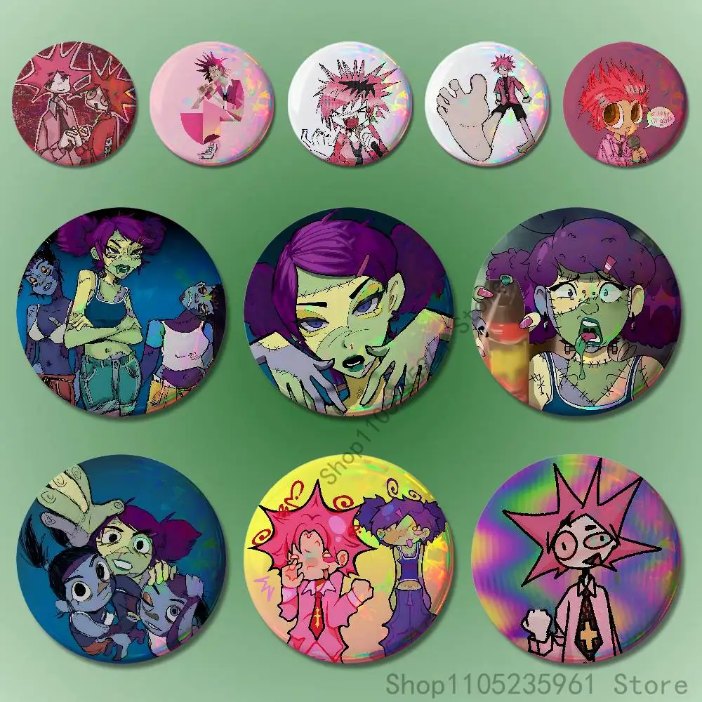 

F-FRANKENSTEIN G-GIRLS 32mm 58mm 75mm 44mm 25mm Anime Badges Brooches DIY Pins Decorations Birthday Valentine Gifts