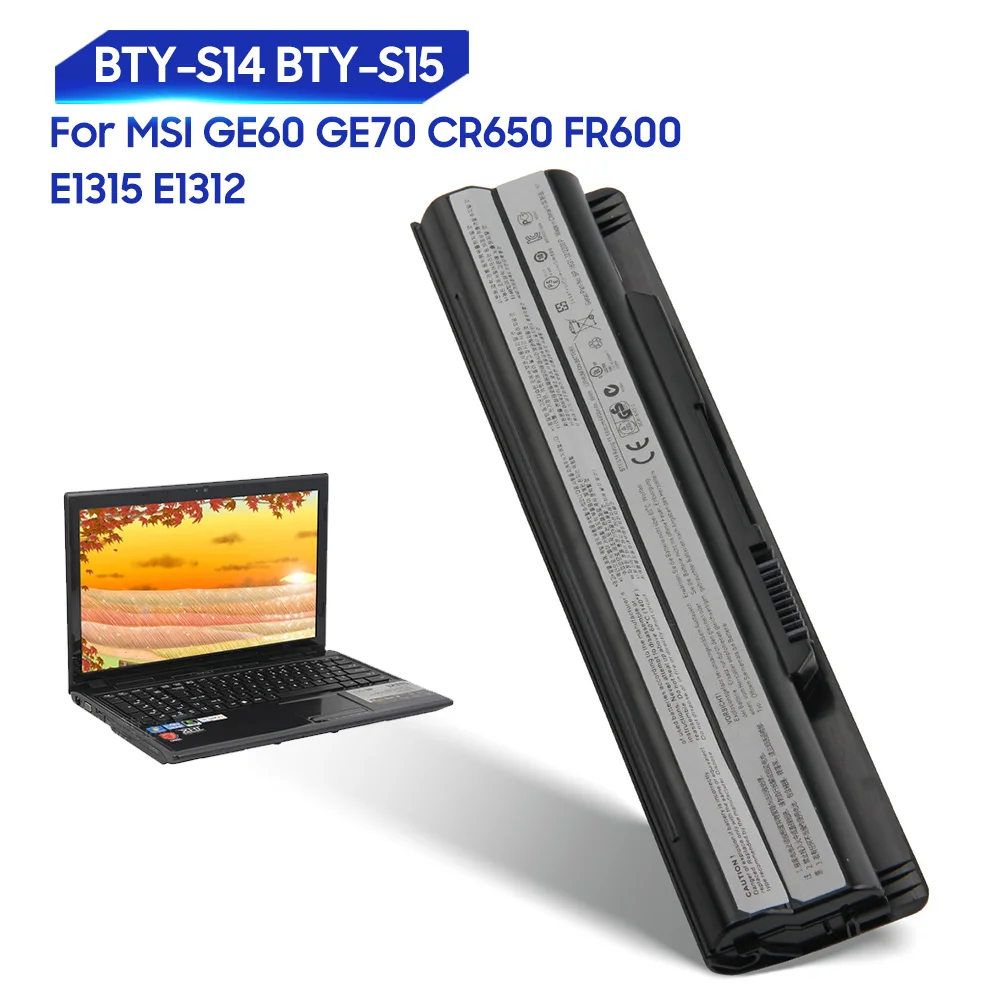 

Сменный аккумулятор для MSI GE60 GE70 FX603 E1312 CR650 FR600 FX700 E1315 FR700 BTY-S14 BTY-S15