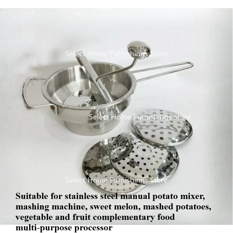 

Suitable for Stainless Steel Manual Potato Mixer, Mashing Machine, Sweet Potato Puree, Vegetable and Fruit Accessory Processor