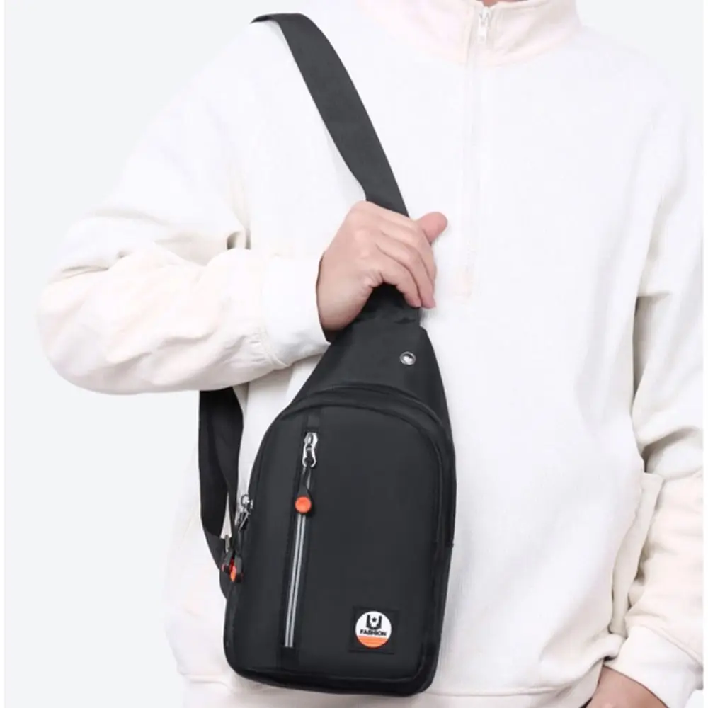 

Oxford Cloth Men's Chest Bag Large Capacity Multipocket Outdoor Waist Bag Single Shoulder Adjustable Strap Sports Walking Bag