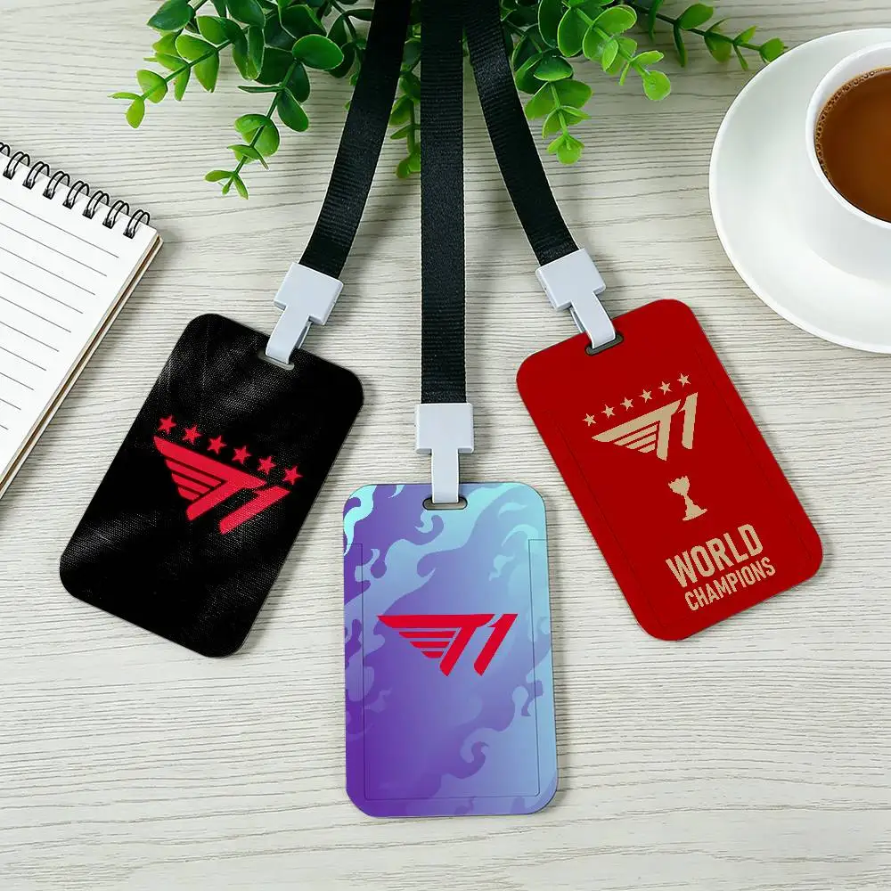 T1 logo Neck Strap Lanyard Card Holder ID Bus Card Cover Badge Holder Pass Hang Rope Lariat Gifts Keys Accessories