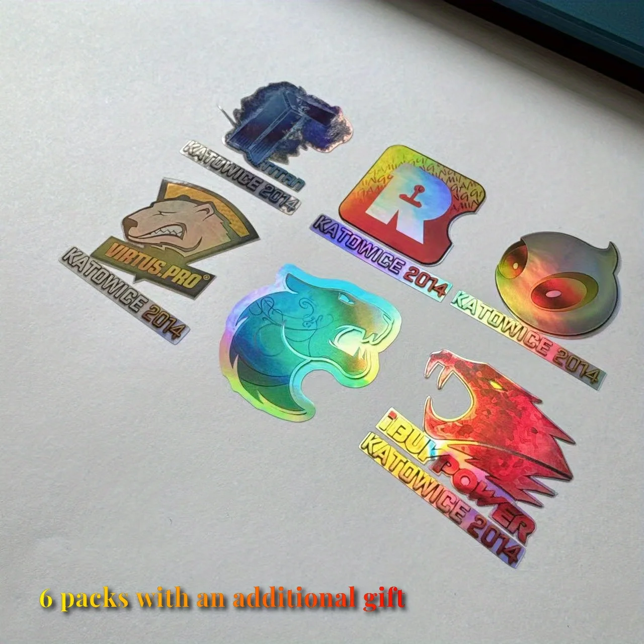 

Holographic Laser Printed Stickers - Rare Patterns Titan, Big Eyes, Katowice 2014, Katowice 2014