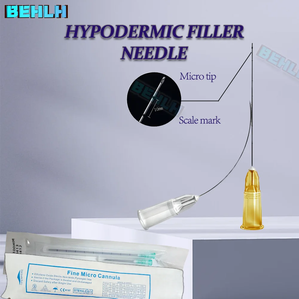 

30/50pcs Disposable Blunt Tip Cannula Needle For Filler Injection 18G 21G 22G 23G 25G 27G 30G Uric Acid Facial Filling Nose 1box