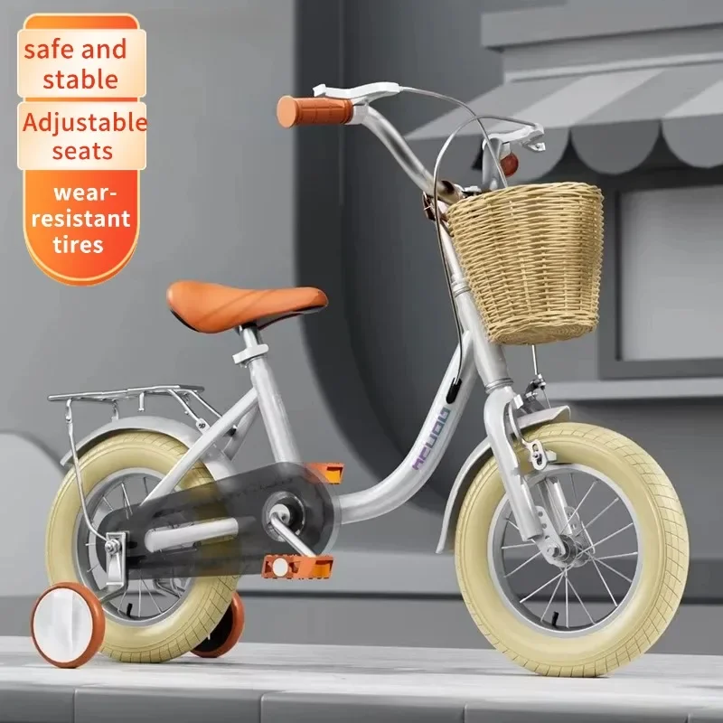 دراجة أطفال باللون الرمادي عالي الكربون مع عجلات مساعدة 12-14-16-18-20 بوصة دراجة تدريب قابلة للتعديل للأطفال #2