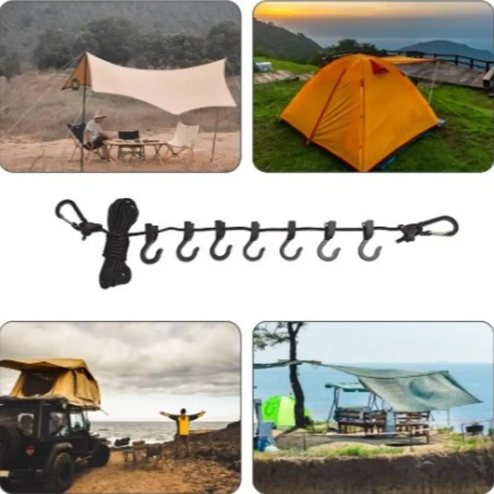 

Windproof 5m Laundry Drying Rope Multi-purpose Adjustable Camping Clotheslines Portable Hanging Travel Clothespins Hiking
