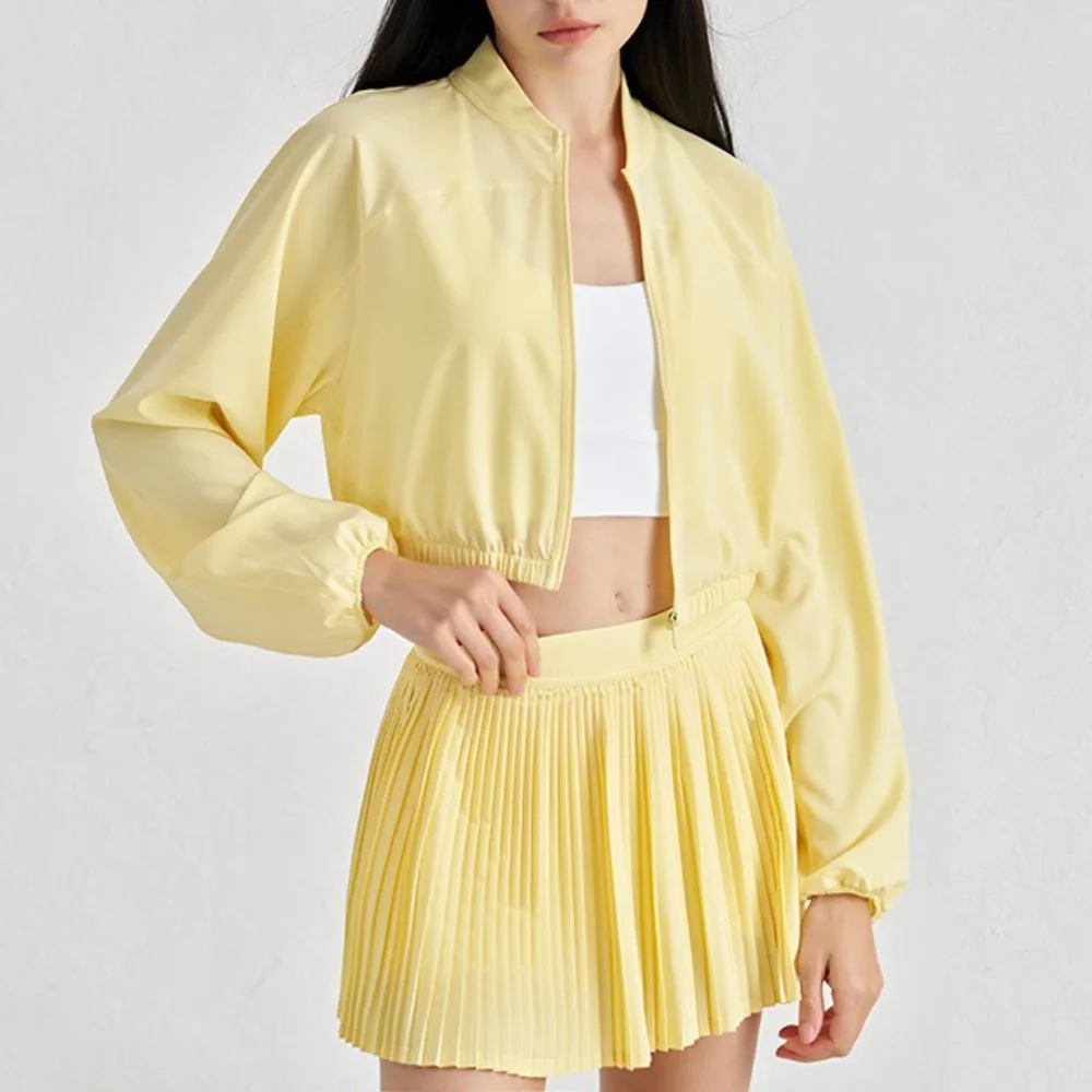 

2025 Women's Woven Sports Jacket – Light Breathable Slim-Fit, Waist-Accentuated Fitness Top – Outdoor Leisure & Yoga Wear