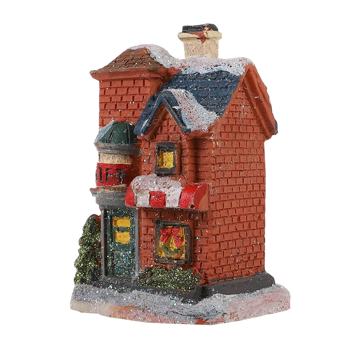 

1Pcs Christmas Luminous House LED Light Resin Villa Decorative Ornament for Home Christmas Luminous House