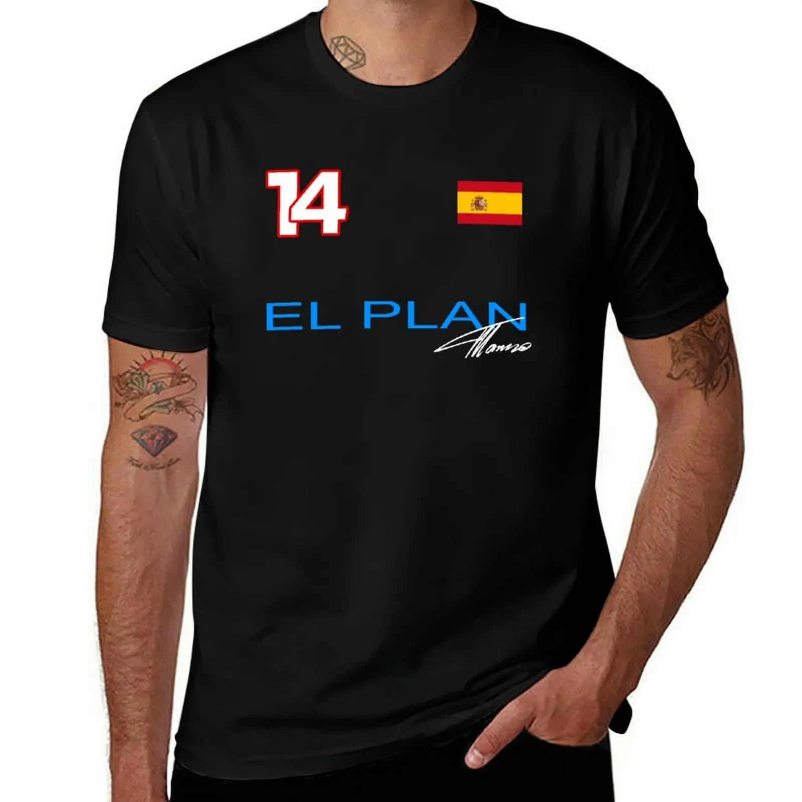 

Alonso 14 El Plan F1 T-Shirt t shirt men 100% cotton luxury brand man t shirt cotton high quality T-Shirt