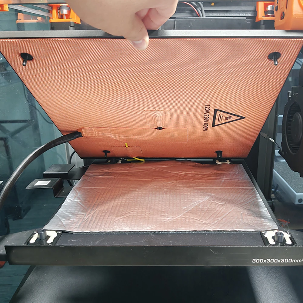 Nylon Fabric Heated Bed Heating Pad with Hole 305*301mm 120V/220V 800W Hot Bed Heating Mat for Creality K1 MAX 3D Printer Parts 2