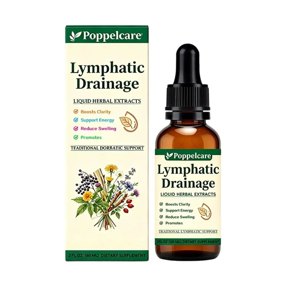 Natural Lymphatic Support Drops Herbal Formula 60ml Reduce Edema Promote Lymph Flow Daily Body Care Unisex Must-Have