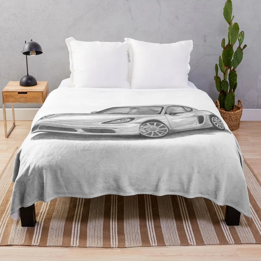 

Porsche 718 Cayman [2018] Throw Blanket Flannel Fabric Large Softest Hairys Blankets