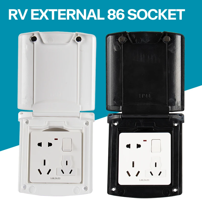 

Waterproof RV Modified Warehouse Door External Mains Borrowing Power Socket 86 Boxes Door