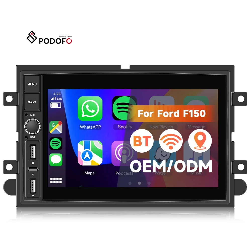 

Podofo 7 "Android автомобильное радио авторадио автомобильная стереосистема 1/32G WIFI GPS BT EQ для Ford Airplay для Ford F150 F250 E250 F350 Fusion Focus