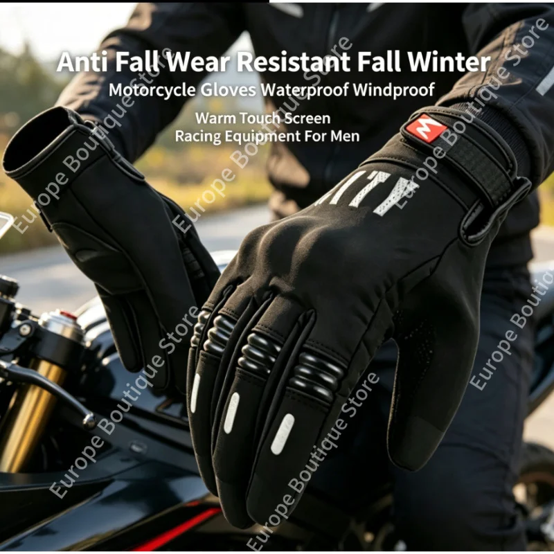 

2026 NEW Anti Fall Wear Resistant Fall Winter Motorcycle Gloves Waterproof Windproof Warm Touch Screen Racing Equipment for Men