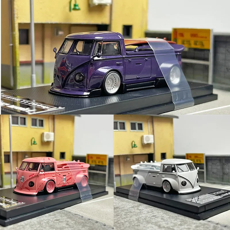 Premium ratio 1:64 VW T1 pickup RWB Wide-body modified diecast alloy car model Collection Display children\'s gift toys.