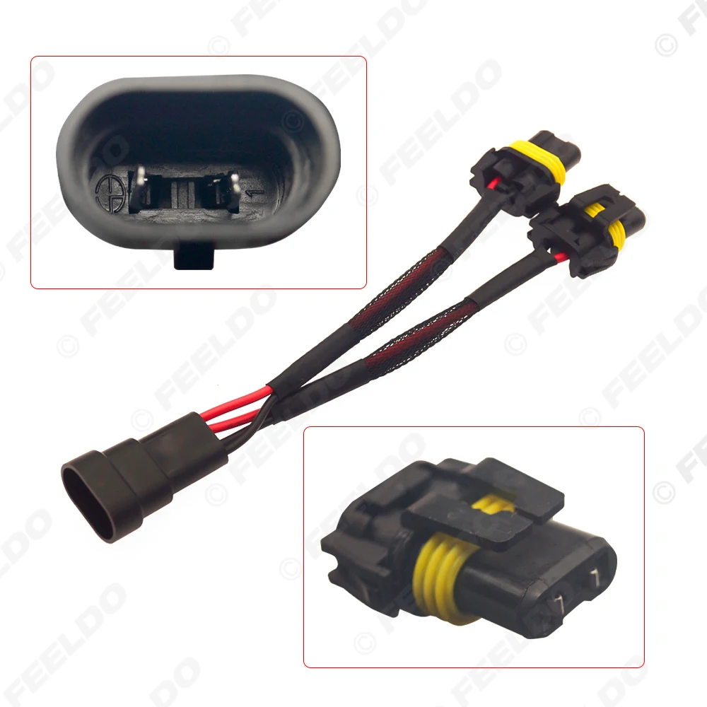 Auto Headlight Lamp Wiring Socket Adapter 9006 To 9005 Double Connector Plugs For Car LED/HID Light Wire Cable