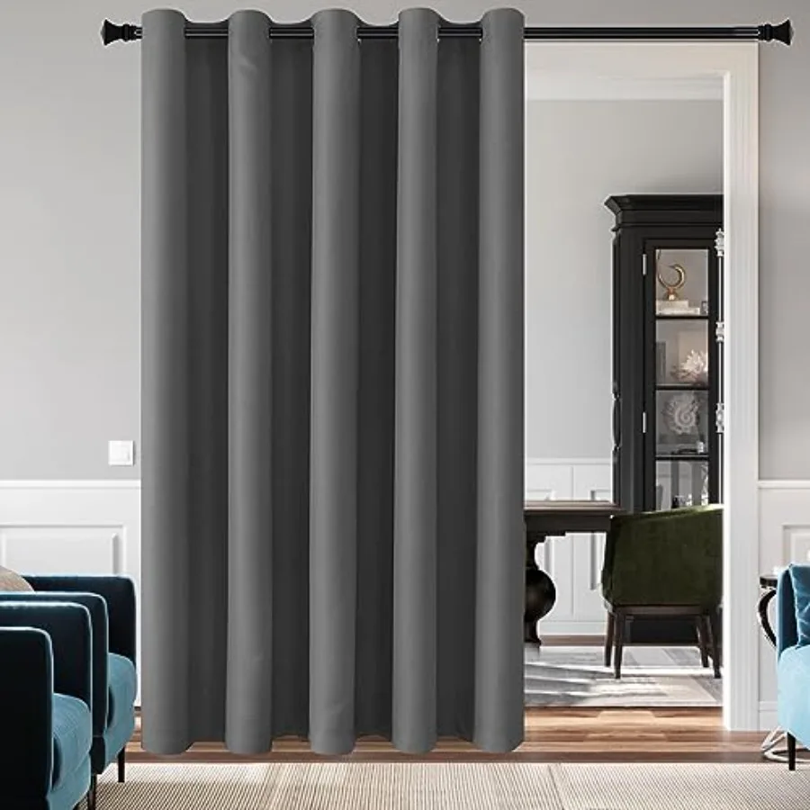 

out Curtain Panel for Bedroom - Thermal Insulated Energy Saving Grommet out Drapery for Patio Door, Room Divider Long Curtain,,