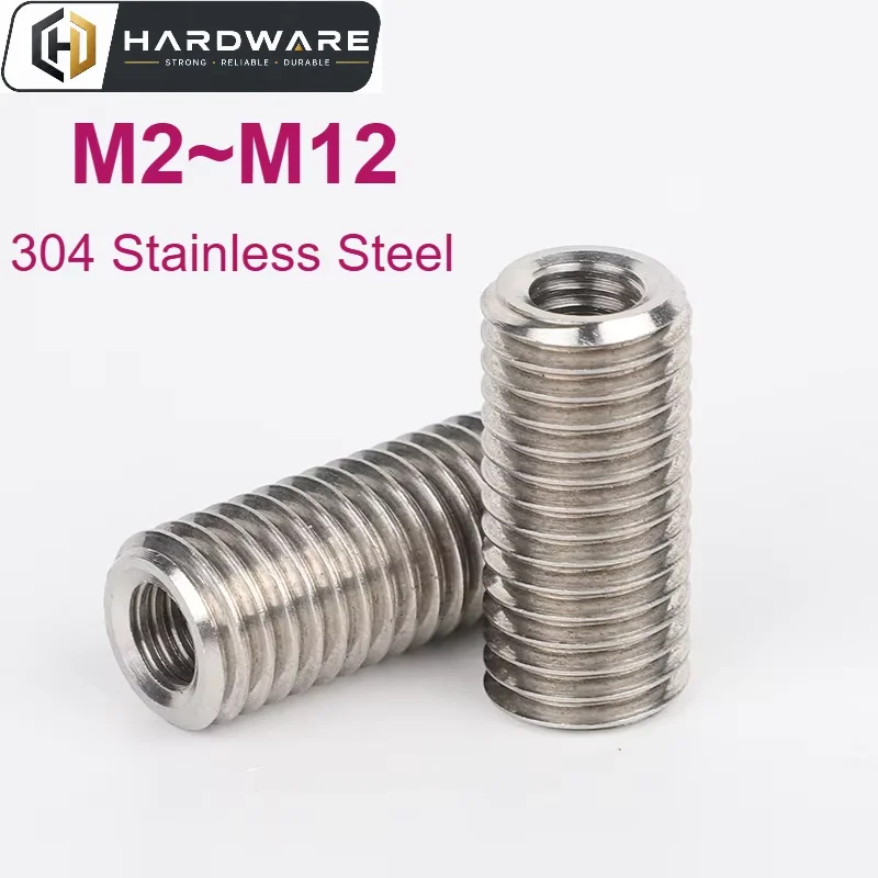 304 Stainless Steel M2 M2.5 M3 M4 M5 M6 M8 M10 M12 Slotless Inside Outside Self Tapping Thread Insert Adapter Nuts Converter Nut