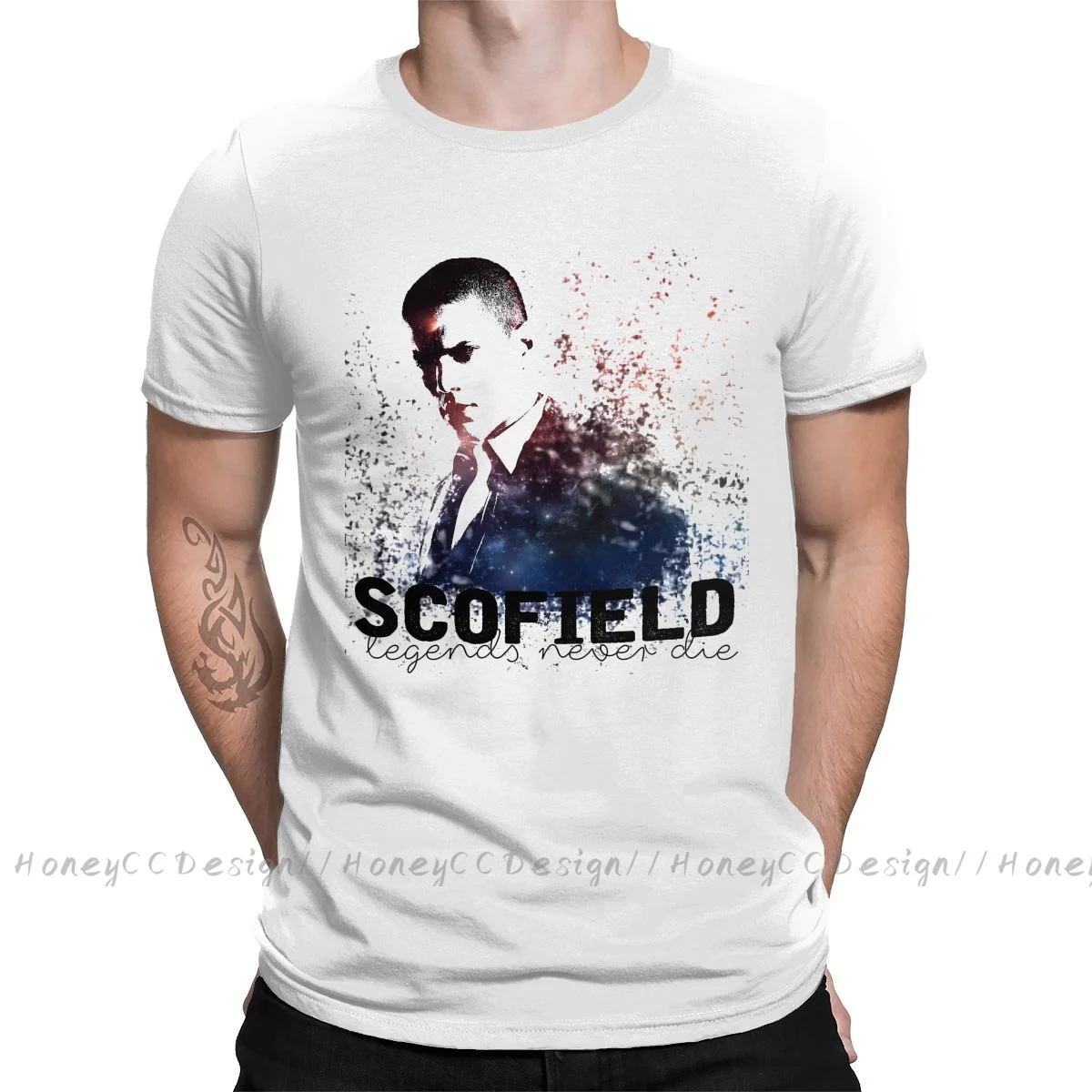 Prison Break TV Series Plot Crime 2021 New Arrival T-Shirt Scofield Splatter Unique Design Shirt Crewneck Cotton for Men TShirt