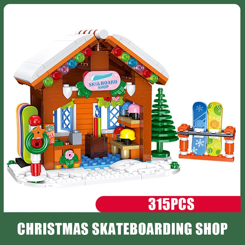 Casa di Natale Albero Treno Mini Building Blocks Set Decorazione creativa del festival Mattoni Kit fai da te Giocattoli Ragazzi Bambini Regali di buon Natale