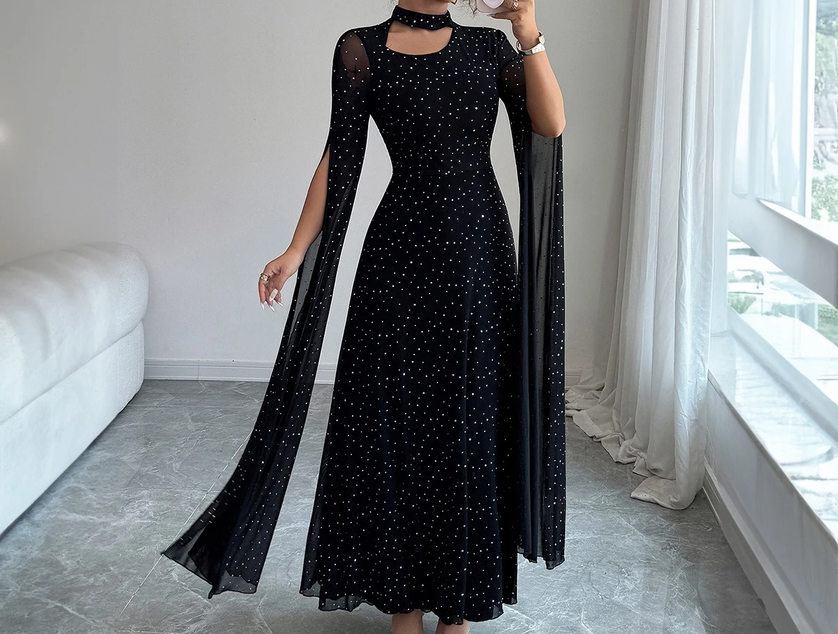 

Elegant and Fashionable Polka Dot Long Dress Women's Dress Autumn/winter 2025
